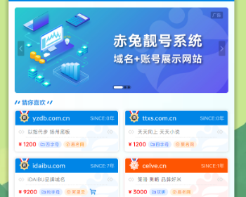 域名管理系统米表展示页出售页面账号QQ业务宣传展示系统源码模板